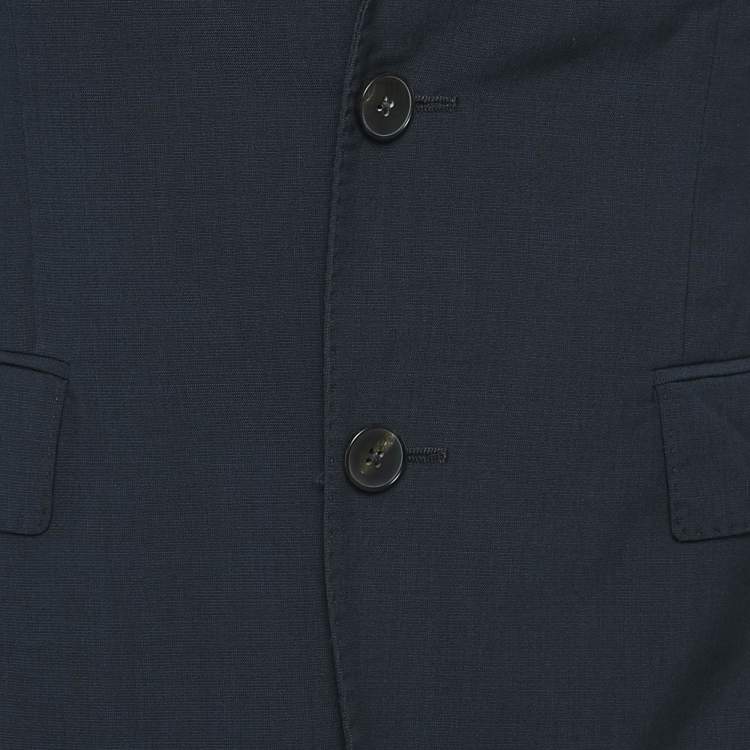 Pre Owned Boss By Hugo Boss Navy Blue Wool Single Breasted Blazer S