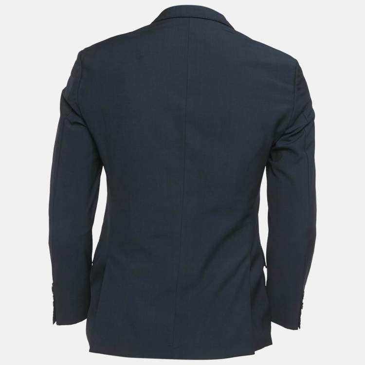 Pre Owned Boss By Hugo Boss Navy Blue Wool Single Breasted Blazer S