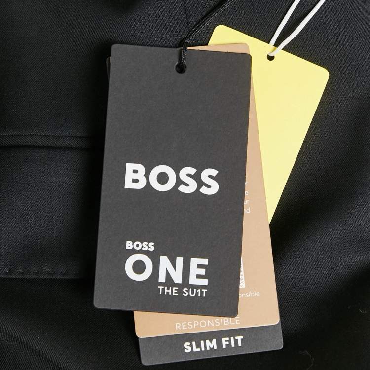 Pre Owned Boss By Hugo Boss Black Gabardine Single Breasted Blazer S