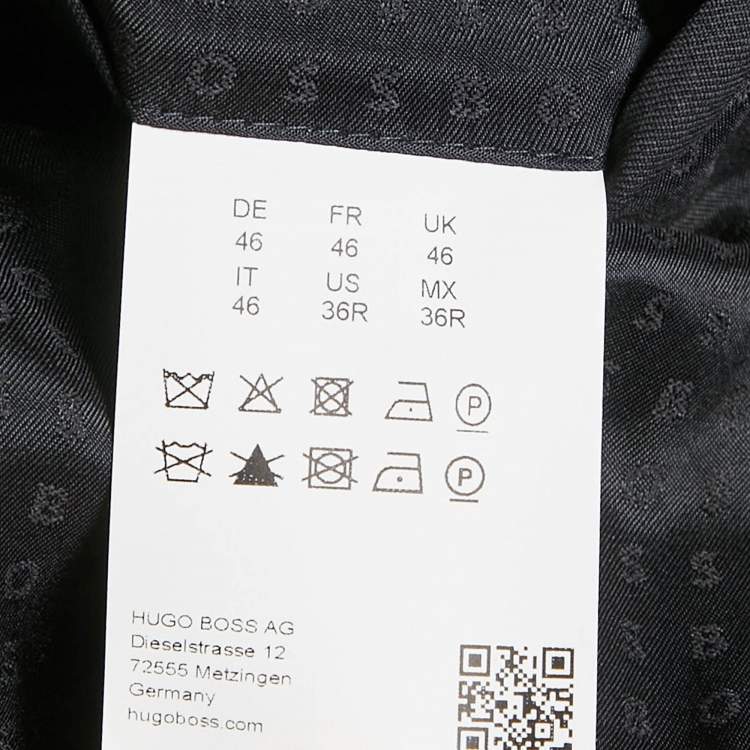 Pre Owned Boss By Hugo Boss Black Gabardine Single Breasted Blazer S