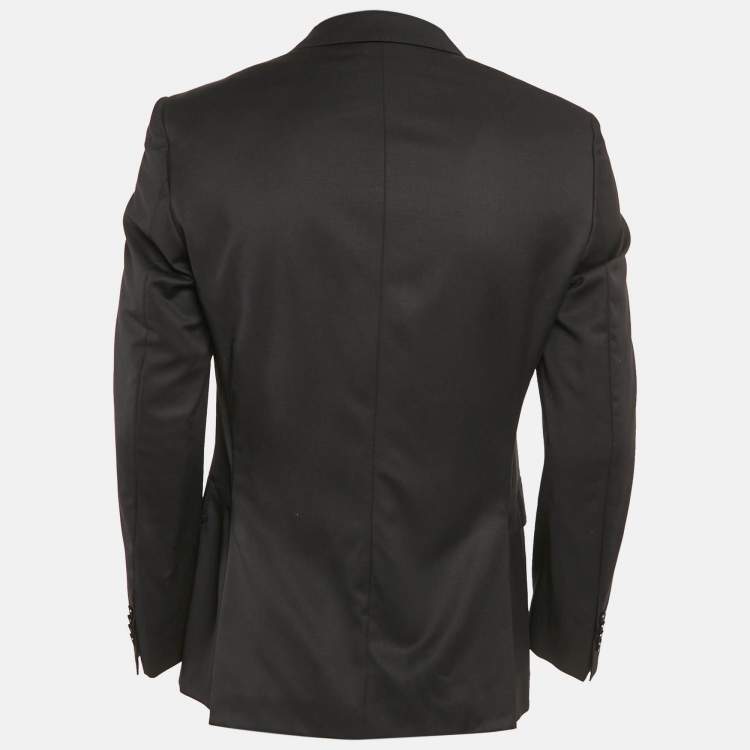 Pre Owned Boss By Hugo Boss Black Gabardine Single Breasted Blazer S