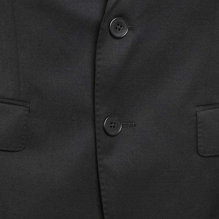 Pre Owned Boss By Hugo Boss Black Gabardine Single Breasted Blazer S