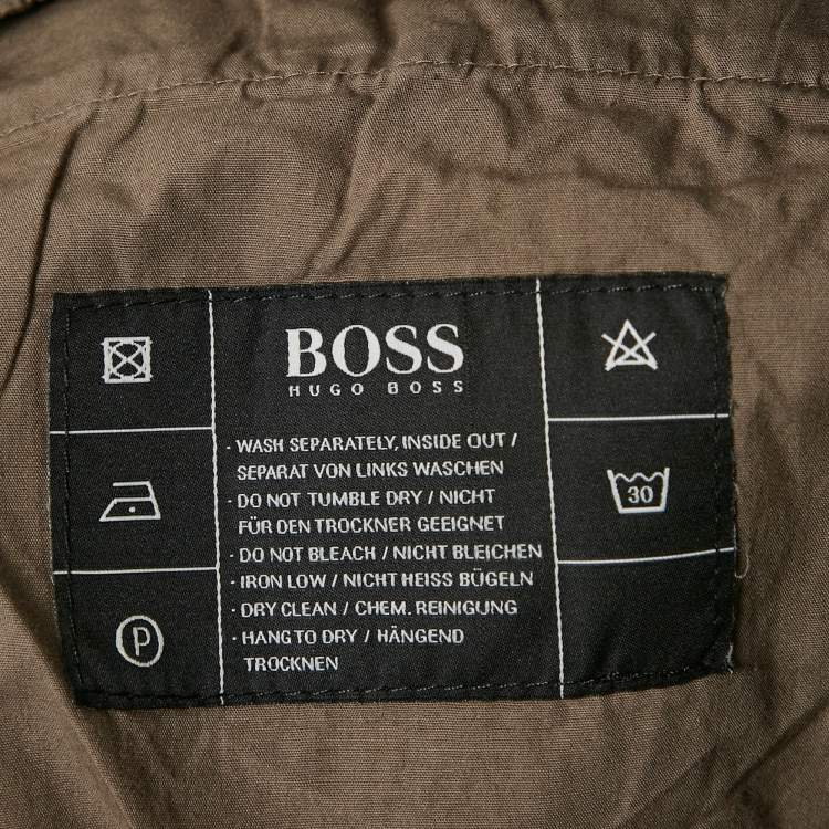 Pre Owned Boss By Hugo Boss Brown Gabardine Regular Fit Trousers L