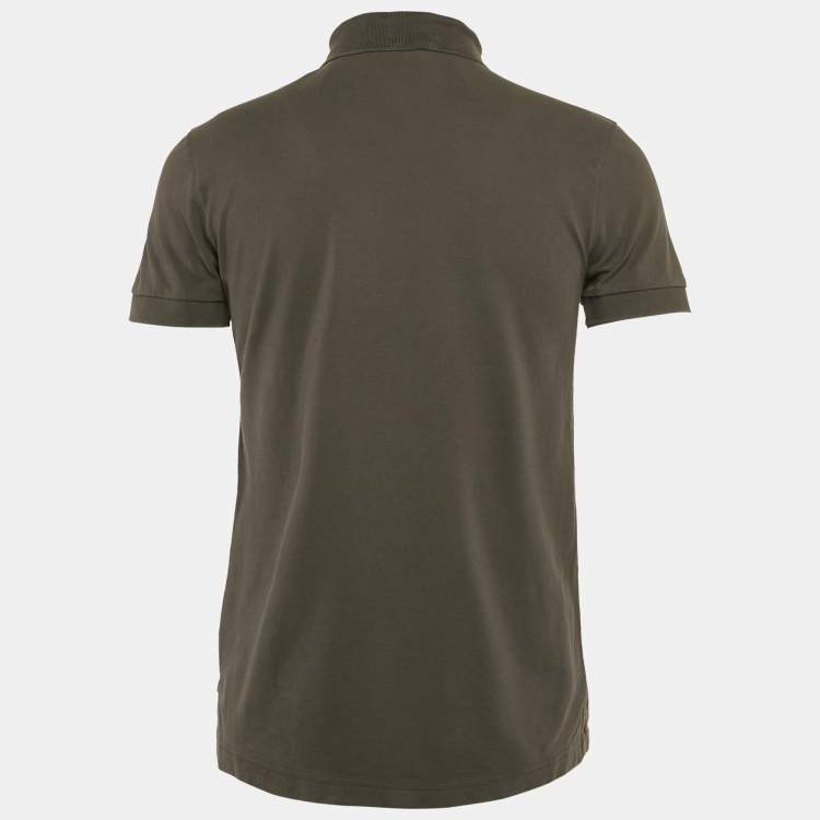Pre Owned Boss By Hugo Boss Grey Pique Cotton Polo T-Shirt M