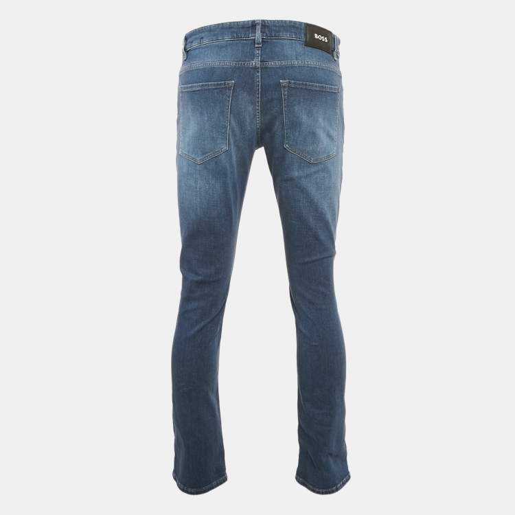 Pre Owned Boss By Hugo Boss Denim Blue Slim Fit Delaware Jeans S Waist 30"