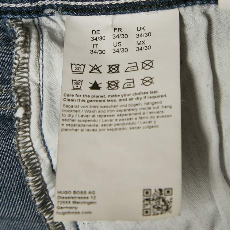 Pre Owned Boss By Hugo Boss Denim Blue Slim Fit Delaware Jeans S Waist 30"