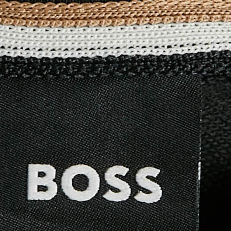 Pre Owned Boss By Hugo Boss Back Logo Print Cotton Knit Hoodie M