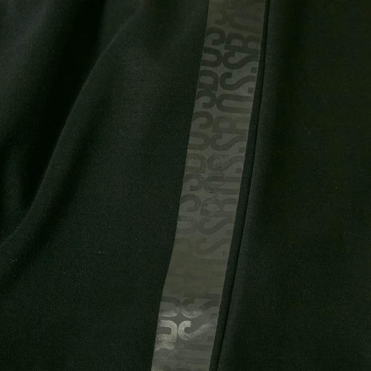 Pre Owned Boss By Hugo Boss Black Logo Print Jersey Polo T-Shirt M