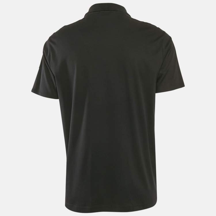Pre Owned Boss By Hugo Boss Black Logo Print Jersey Polo T-Shirt M