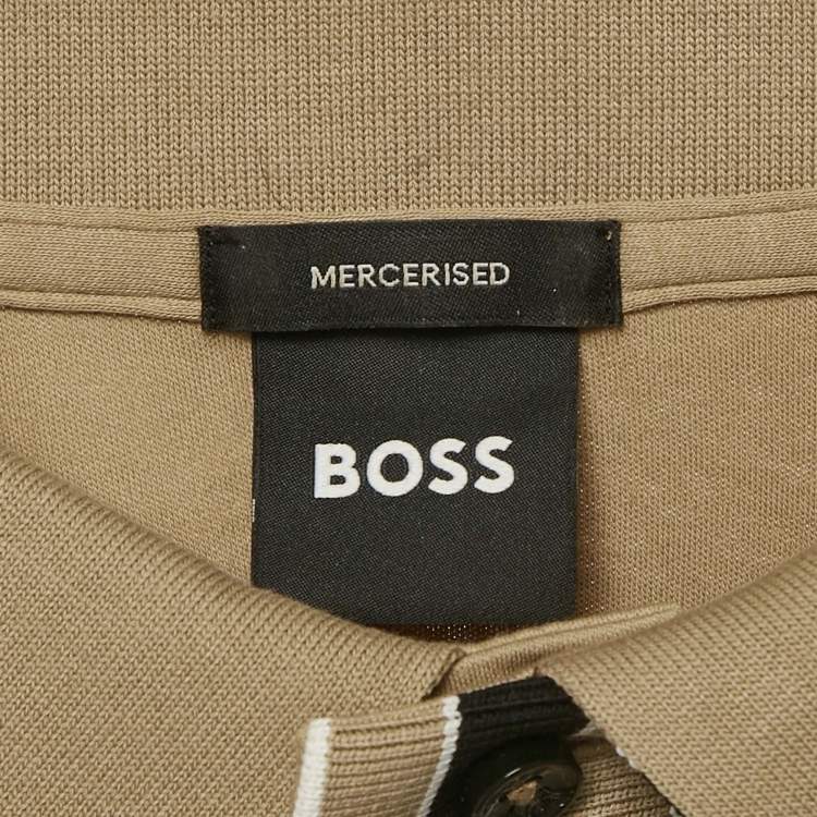مملوكة مسبقًا Boss By Hugo Boss Brown Logo Print Cotton Parley Polo T-Shirt XXL