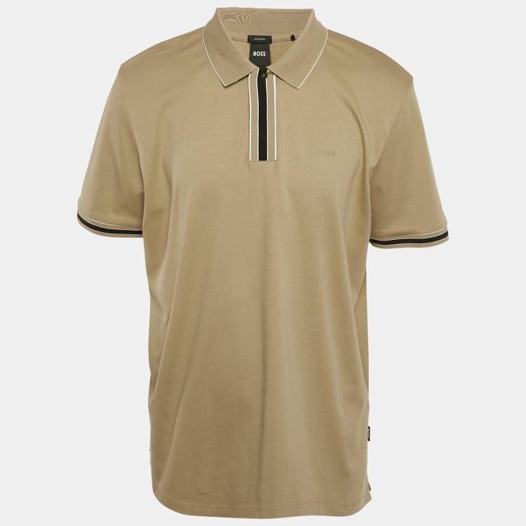 مملوكة مسبقًا Boss By Hugo Boss Brown Logo Print Cotton Parley Polo T-Shirt XXL
