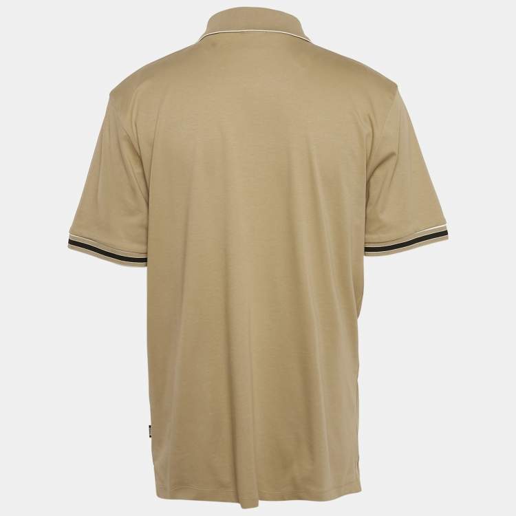 مملوكة مسبقًا Boss By Hugo Boss Brown Logo Print Cotton Parley Polo T-Shirt XXL