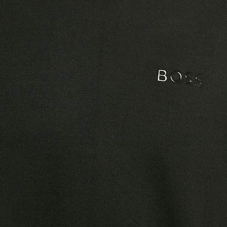 Pre Owned Boss By Hugo Boss Black Nylon Knit Crewneck Sweatshirt XL