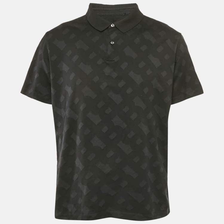 Pre Owned Boss By Hugo Boss Black Patterned Jersey Pack 33 Polo T-Shirt XXL