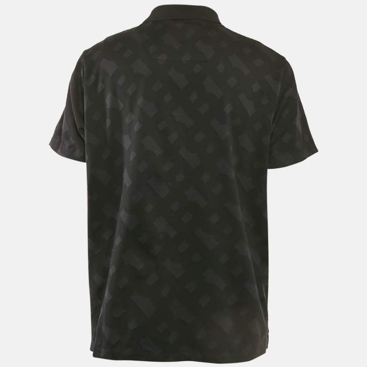 Pre Owned Boss By Hugo Boss Black Patterned Jersey Pack 33 Polo T-Shirt XXL