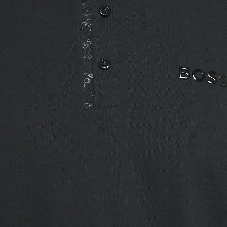 Pre Owned Boss By Hugo Boss Black Cotton Paddy Mirror Polo T-Shirt XL