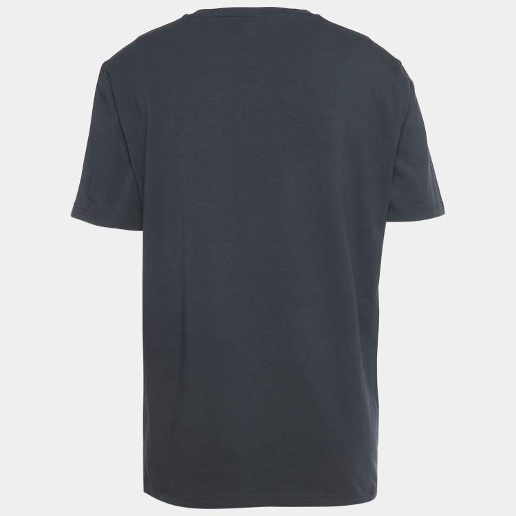 مملوكة مسبقًا Boss By Hugo Boss Navy Blue Logo Print Round Neck Tee 4 T-Shirt XL