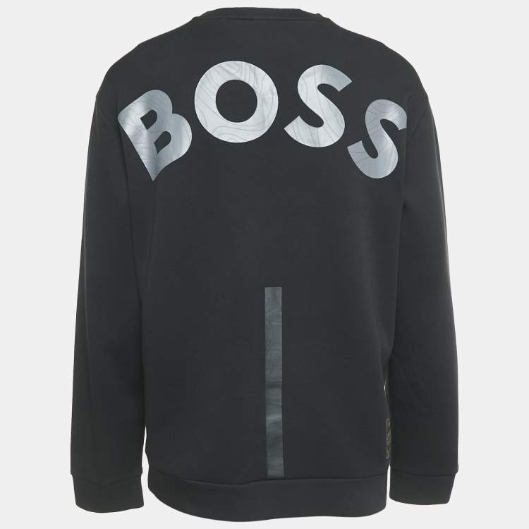 Pre Owned Boss By Hugo Boss Black Printed Cotton Long Sleeve Salboa AJ T-Shirt XL