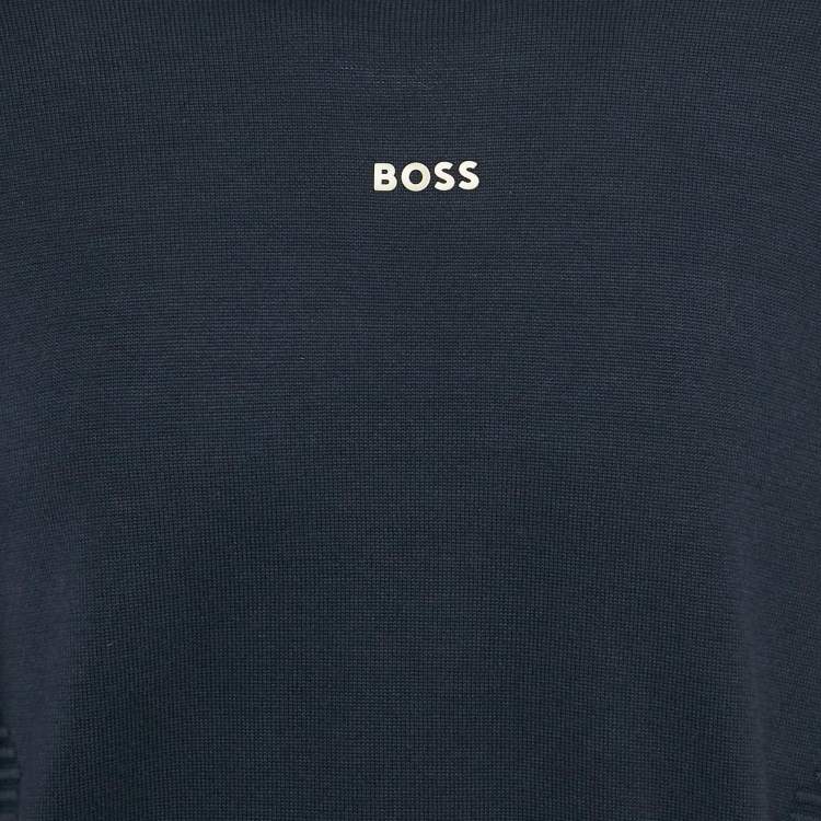Pre Owned Boss By Hugo Boss Navy Blue Cotton Long Sleeve Rowler Jumper XL