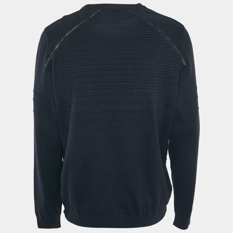 Pre Owned Boss By Hugo Boss Navy Blue Cotton Long Sleeve Rowler Jumper XL
