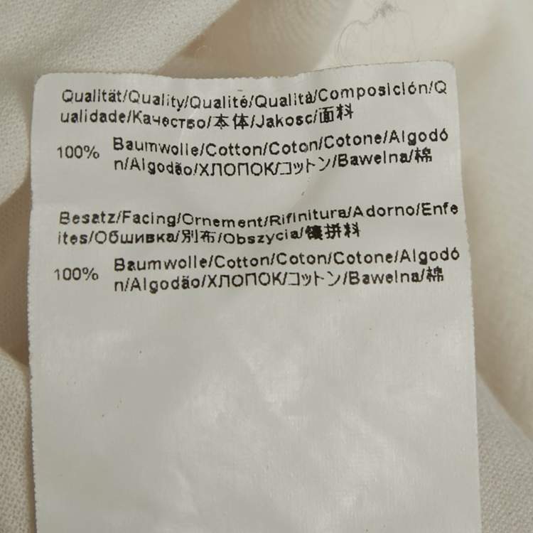 Pre Owned Boss By Hugo Boss White Cotton Knit Button Front Lapra Shirt L