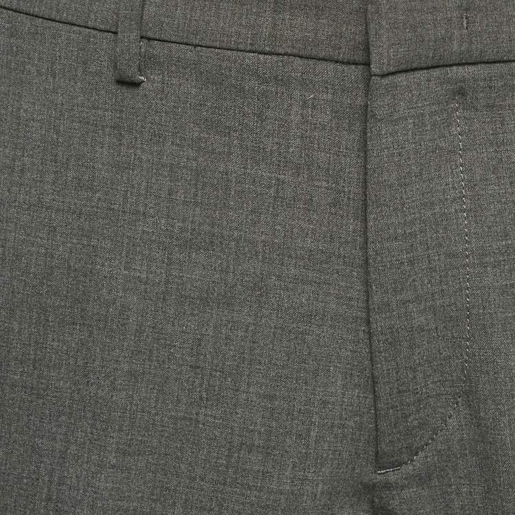 Pre Owned Boss By Hugo Boss Grey Crepe Formal Trousers L