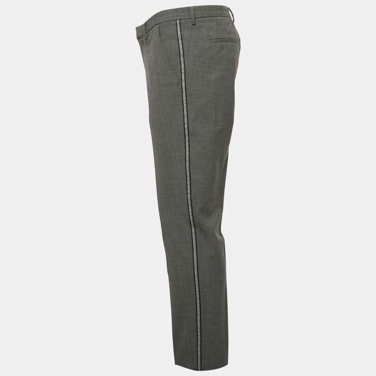 Pre Owned Boss By Hugo Boss Grey Crepe Formal Trousers L