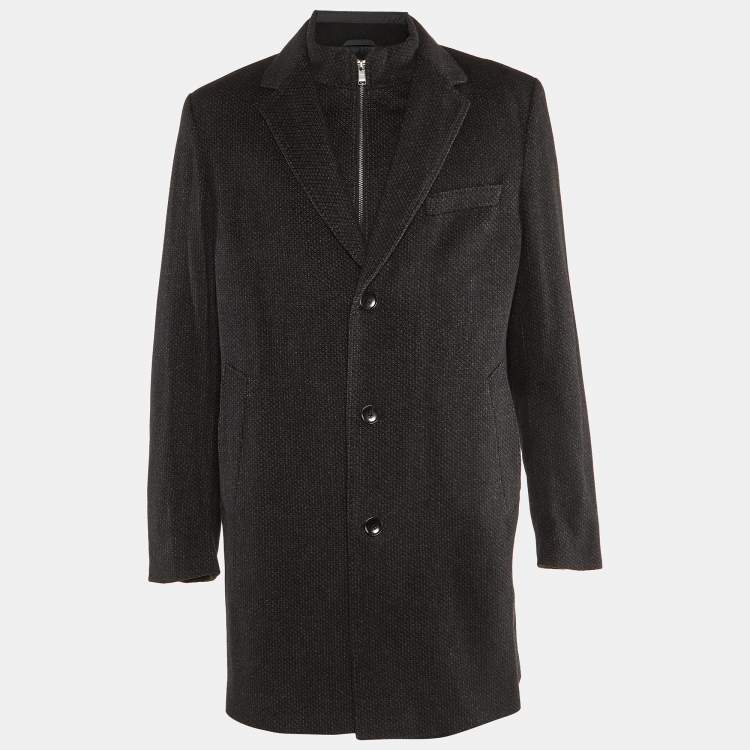 Pre Owned Boss By Hugo Boss Black Wool & Cashmere T-Lennard4 Jacket & Coat Set XXL