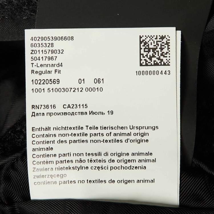 Pre Owned Boss By Hugo Boss Black Wool & Cashmere T-Lennard4 Jacket & Coat Set XXL