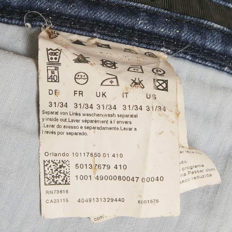 Pre Owned Boss  By Hugo Boss Blue Denim Straight Leg Jeans S Waist 31"