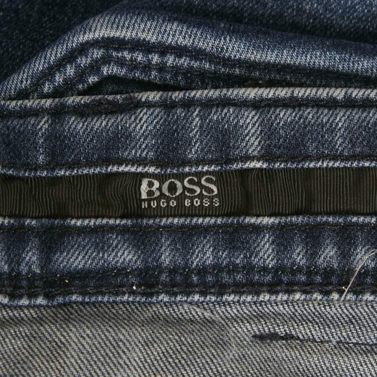 Pre Owned Boss  By Hugo Boss Blue Denim Straight Leg Jeans S Waist 31"