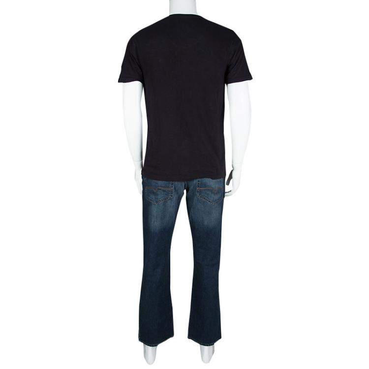 Pre Owned Boss Orange By Hugo Boss Indigo Dark Wash Faded Effect Denim Regular Fit Fair Jeans XL