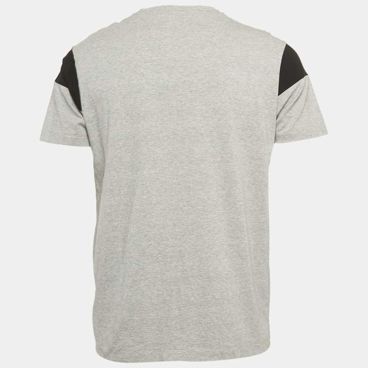 Pre Owned Boss By Hugo Boss Grey Printed Jersey Crewneck T-Shirt L