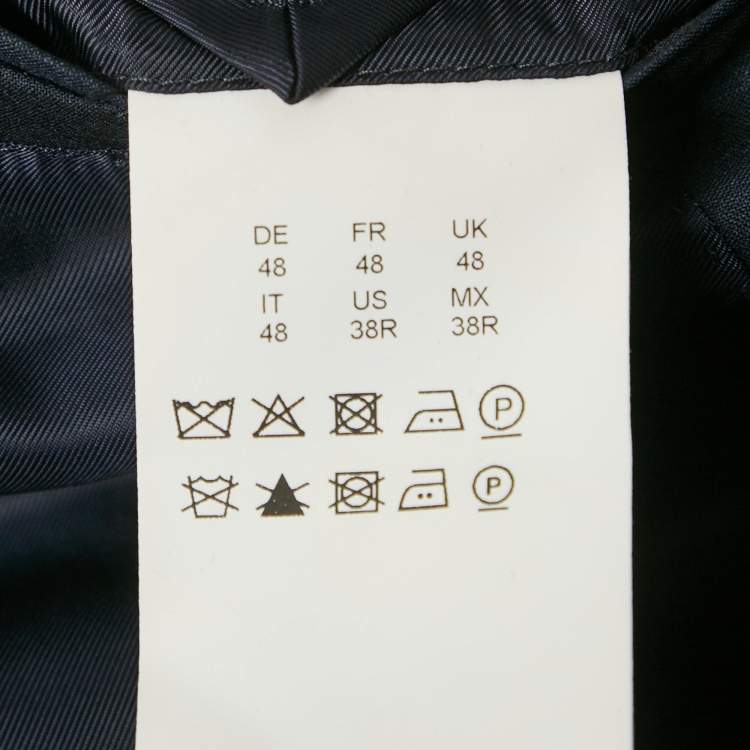Pre Owned Boss By Hugo Boss Navy Blue Wool & Silk Tailored Suit M