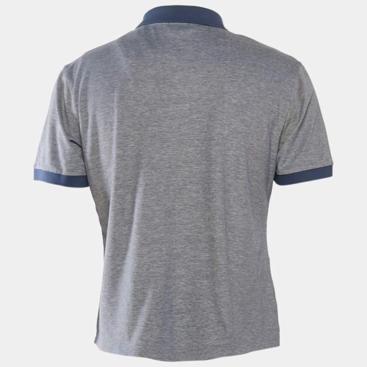 Pre Owned Boss By Hugo Boss Blue Pima Cotton Jersey Polo T-Shirt L