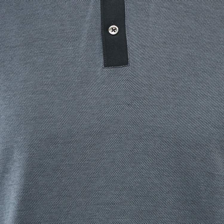 Pre Owned Boss By Hugo Boss Blue Cotton Polo T-Shirt M