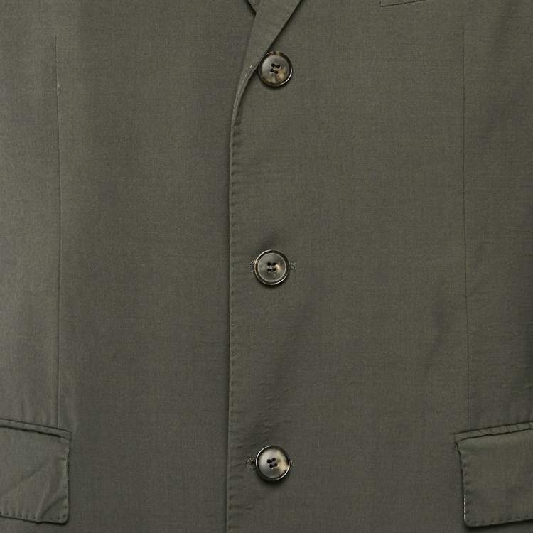 Pre Owned Boss By Hugo Boss Grey Virgin Wool Single Breasted Blazer XXL