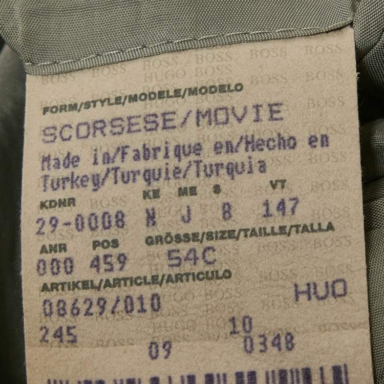 Pre Owned Boss By Hugo Boss Grey Virgin Wool Single Breasted Blazer XXL  