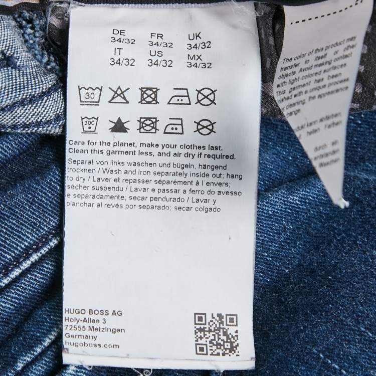 Pre Owned Boss By Hugo Boss Blue Denim Regular Fit Jeans L Waist 34"