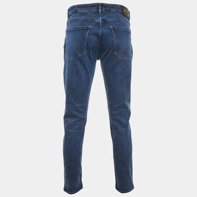 Pre Owned Boss By Hugo Boss Blue Denim Regular Fit Jeans L Waist 34"