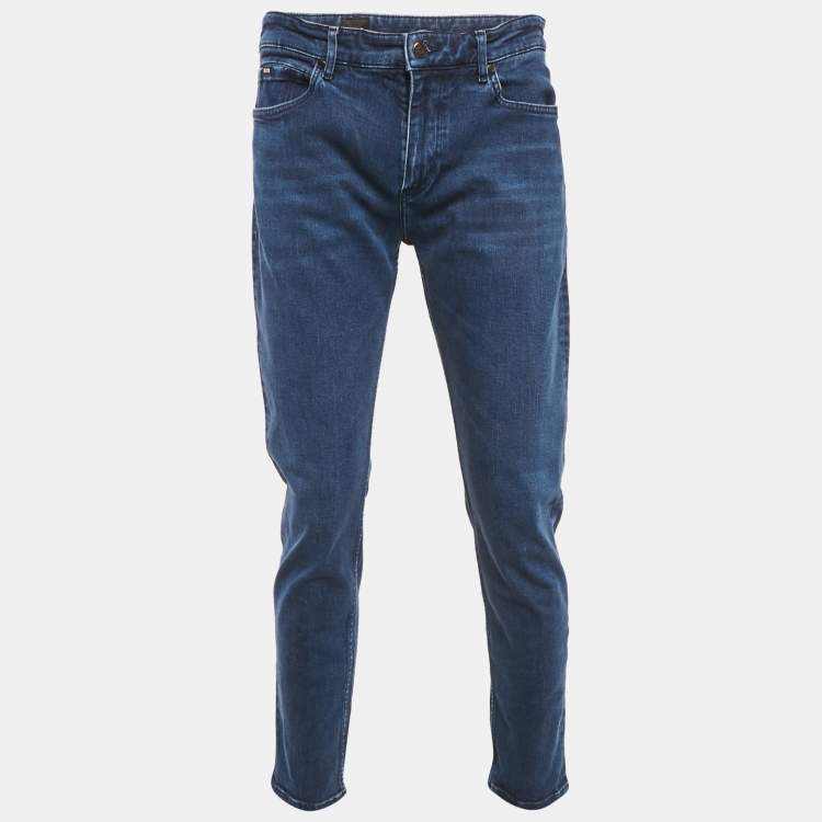 Pre Owned Boss By Hugo Boss Blue Denim Regular Fit Jeans L Waist 34"