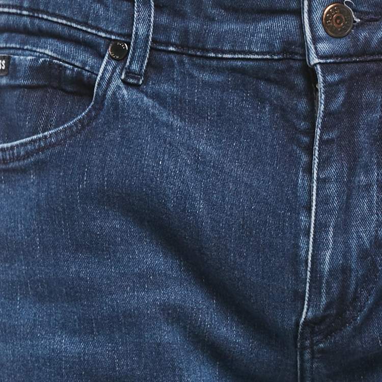 Pre Owned Boss By Hugo Boss Blue Denim Regular Fit Jeans L Waist 34"
