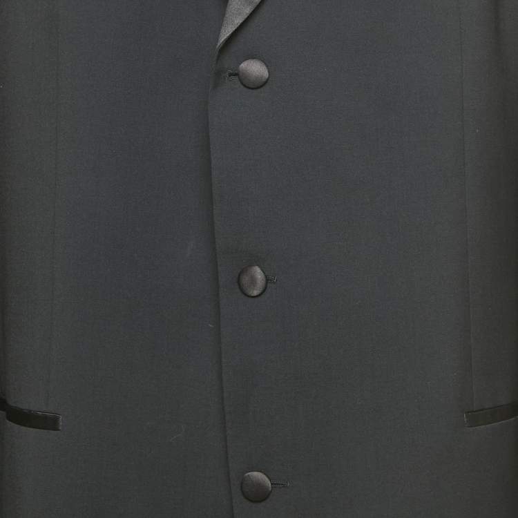 Pre Owned Boss By Hugo Boss Black Virgin Wool Single Breasted Suit 4XL