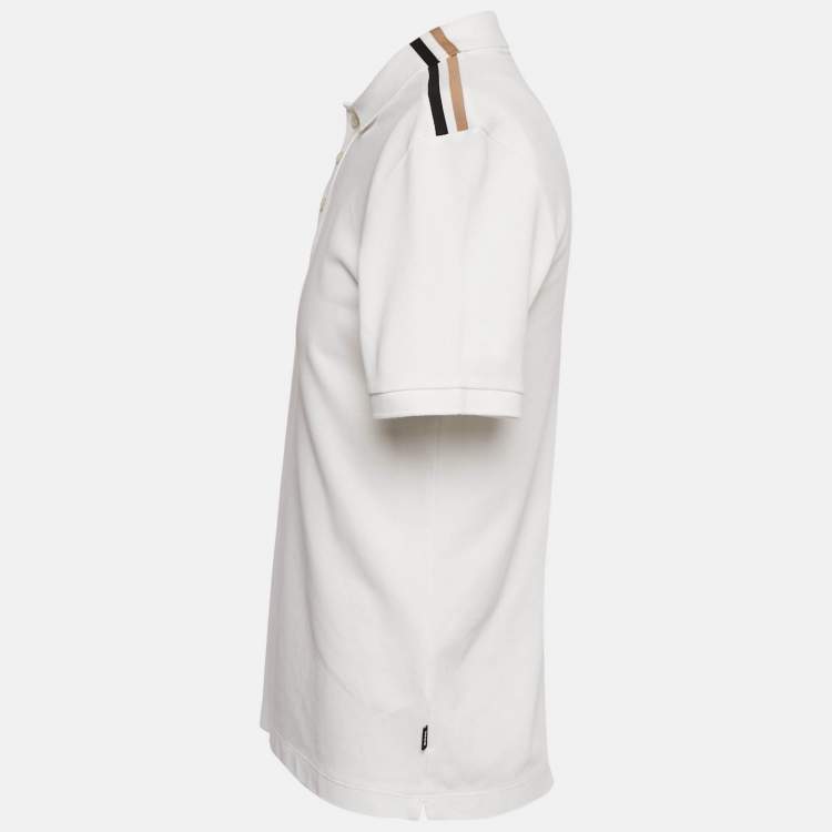 Pre Owned Boss By Hugo Boss White Pique Polo T-Shirt S