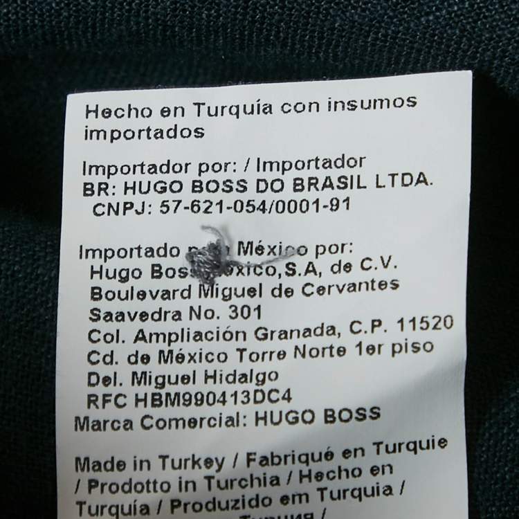 Pre Owned Boss By Hugo Navy Blue Linen Luca Regular Fit Shirt M