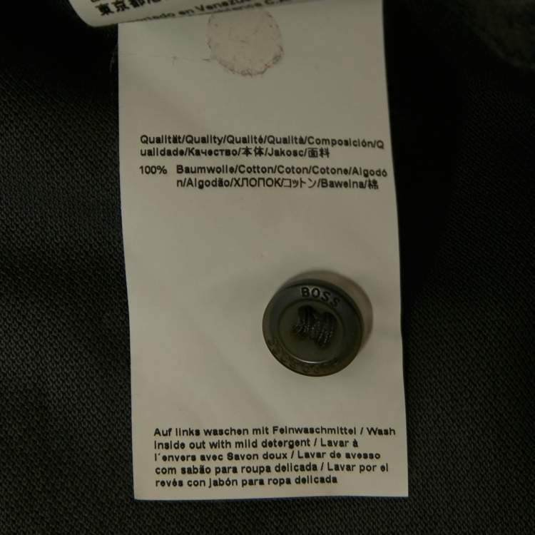 Pre Owned Boss By Hugo Boss Grey Pima Cotton Regular Fit Polo T-Shirt M