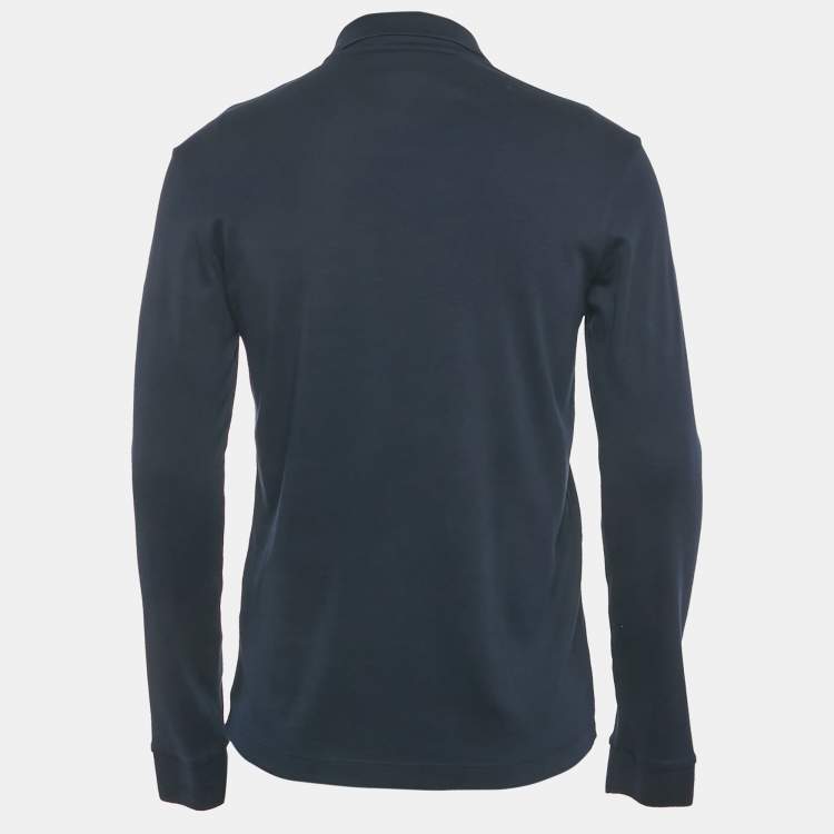 Pre Owned Boss By Hugo Boss Navy Blue Jersey Pado 11 Polo T-Shirt S