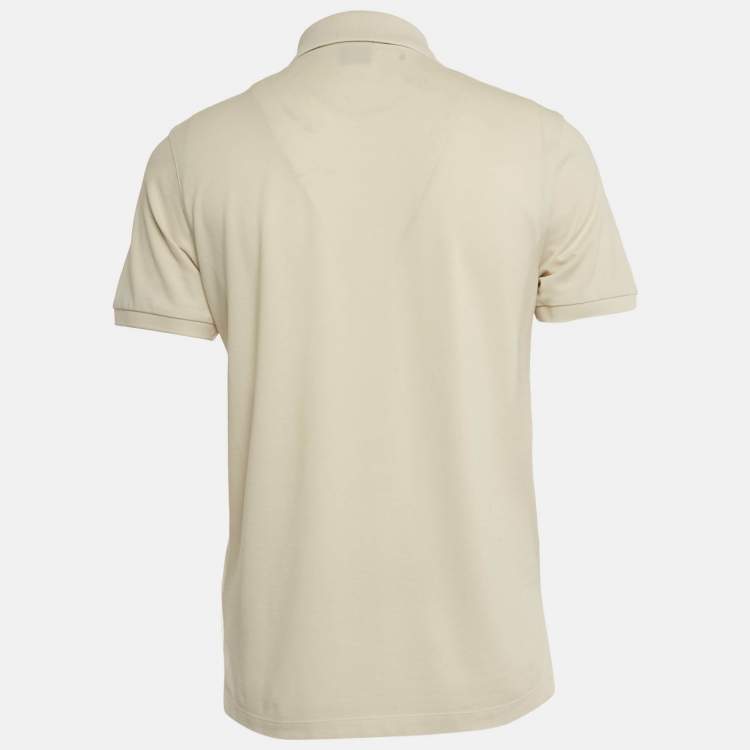 Pre Owned Boss by Hugo Boss Beige Pima Cotton Polo T-Shirt M