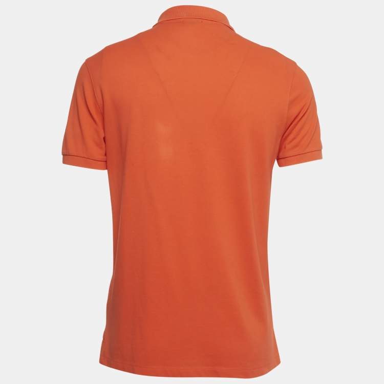 Pre Owned Boss by Hugo Boss Orange Pima Cotton Polo T-Shirt M