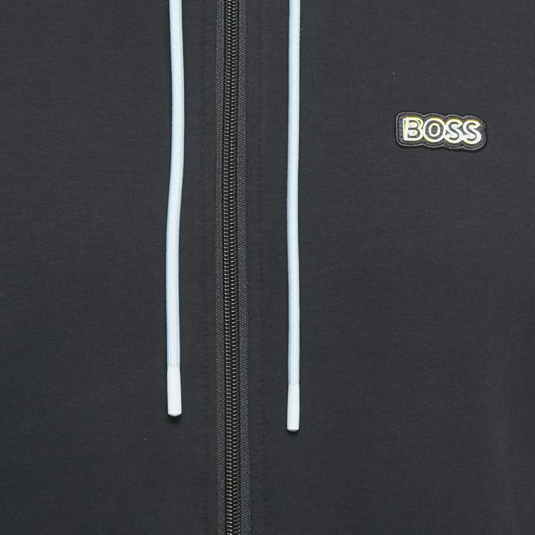 Pre Owned Boss By Hugo Boss Navy Blue Cotton Saggy 2 Hoodie S